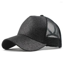 Ball Caps 2023 Baseball Cap Women Distressed Washed Cotton Trucker Casual Summer Snapback Hat Glitter Brim Satin Dad Hats