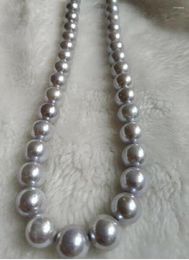 Chains Top Grading 10-11mm Natural South Sea Grey Pearl Necklace 18inch 14K Gold