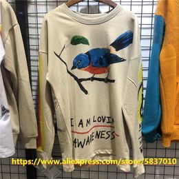 Khaki T-shirt Men Women Long Sleeve Hip T-shirts Front Kingfisher Back Skeleton Print Tops Kids See Ghosts Tee T230806