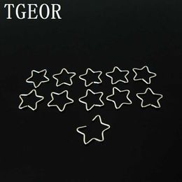 Nose Rings Studs Free shipping Hot wholesale 20G 0.8*8mm pcs Septum Ring Stainless Steel colors star shape titanium plated piercing nose ring L230806