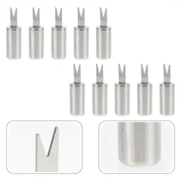 Dinnerware Sets 10 Pcs Stainless Steel Corn Needle Popcorn Accessories Useful Forks Durable Bracket Home Tableware Simple Exquisite BBQ