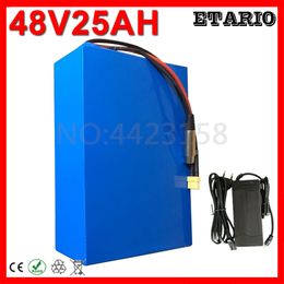 High Power 48V 25AH Lithium Battery 48V 500W 1000W 1500W 2000W Electric Bike Battery 48V 20AH 25AH Ebike Battery Pack+5A Charger.