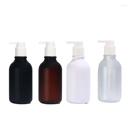 Storage Bottles 300ML Shampoo Containers PET Plastic Round Packaging PP White Pump Refillable 500ML Luxury Empty Lotion 12Pcs