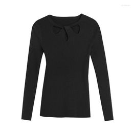 Women's Sweaters 2023 Fall And Winter Pullover Long-sleeved Undershirt Round Neck Solid Colour Thin Sweater