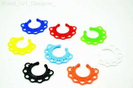 Nose Rings Studs Lot pcs Clip On Fake Septum Clicker Acrylic UV Neon Colour Non Piercing Nose Ring Hoop L230806