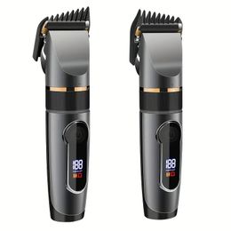 Electric Hair Clipper Ceramic Professional Powerful Hair Trimmer With LCD Display Hair Cutting Machine For Men