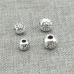 Loose Gemstones 10pcs Of 925 Sterling Silver Lotus Flower Round Beads For Yoga Meditation Necklace Bracelet