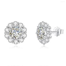 Stud Earrings 1ct Moissanite Daimond For Women Silver 925 Sparking Diamond Wedding Accessories Fine Jewelry