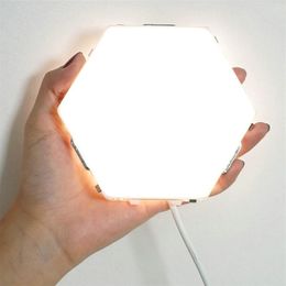 Wall Lamps Hexagons Touch Sensor LED Lamp Creative Intelligence Night Modular Switch Bedroom Bedside DIY Modeling