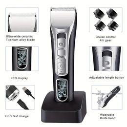 Rechargeable Hair Clipper Kit For Men, Electric Hair Trimmer Hair Cutting Machine, Salon Barber Household Hair Clippers Professional Haircutting Kit
