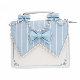 Evening Bags Elegant Bow Women Purses and Handbags Lolita Sweet Shoulder Bag Japanese Style Crossbody Kawaii Half Moon JK Purse 230804