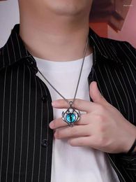 Chains Titanium Steel Necklace Devil's Eye Red Blue Men's Hip Hop Pendant Fashion Clothing Stainless Accessories