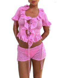 Women's Shorts Women S Floral Print Off Shoulder Crop Top And High Waist Maxi Skirt Set For Summer Beach Party