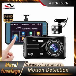 Car DVRs Dashcam Car DVR Full HD 1080P 4 Inch Camcorder IPS Touch Screen 170 GSensor Dual Lens WDR Night Vision Auto Video Recorder x0804 x0804