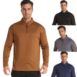 Men's Hoodies 2023 Autumn Checkered Fleece Thermal Sweater Underwear Tactical Training Outdoor Sports Suit Bottom Shirt Fashion