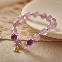 Strand High Quality Natural Stone Crystal Bracelet For Women Amethyst Handmade Diy Beaded Yoga Fashion Temperament Jewellery