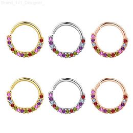 Nose Rings Studs Rainbow Little Huggies Hoop Earrings Girl Tiny Rings Cartilage Small Helix Piercing Conch Earlobe Tragus Circle Men Hoops L230806