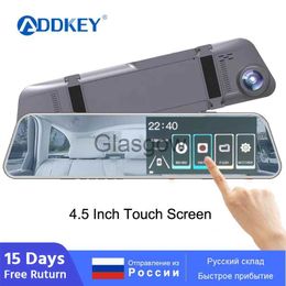 Car DVRs ADDKEY 45 Inch Car DVR Rearview Mirror Video Recorder 1080P Touch Screen Dashcam Dual Lens Car Driving Recorder Dash Camera x0804 x0804