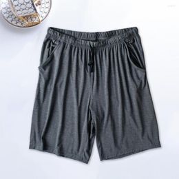 Men's Shorts Modal Summer Pyjama For Men Cool Comfortable Solid Colour Silky Quick-drying Drawstring Daily Wear