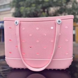 Eva Waterproof Tote Woman Large Shopping Basket Bags Washable Beach Silicone Bogg Bag Purse Eco Jelly Candy Lady Handbags Dhl8