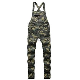 Men's Jeans 6 Colors Camouflage red khaki Men's Jumpsuit Jeans Multi-pocket Slim Fashion Streetwear CottonDenim Cargo Pants Bib Overalls J230806