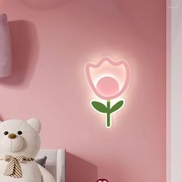 Wall Lamp Bedside Tulip Girl Bedroom Light LED Modern Minimalist Flower For Lighting Children's Room Home Decorations Decor