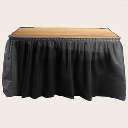 Table Cloth Disposable Black Plastic Skirt Tablecloth Rectangle Tulle Birthday Party Cover For Wedding Festival Supply 427X74CM