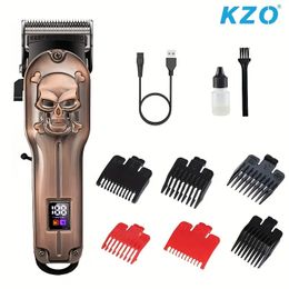 Hair Clippers For Men Professional Barber Clipper Adjustable Blade Trimmer Cordless&Corded Haircutting Kit With LED Display