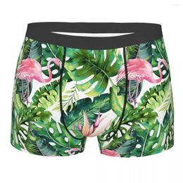 Underpants Men Flamingo Tropical Underwear Jungle Funny Boxer Briefs Shorts Panties Male Breathable Plus Size