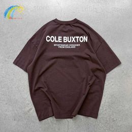 Brown Royal Blue Classic Slogan Printing Cole Buxton T-Shirt Men Women 100% Cotton Oversized CB Tee Top Casual Streetwear T230806