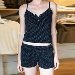 Women's Tracksuits 2023 Women Casual Lounge Matching Outfits Y2K Kawaii Pattern Spaghetti Strap Tank Vest Shorts Cottage Crop Tops 2 Piece