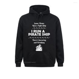 Men's Hoodies Family Young Streetwear I Run A Pirate Ship Drinking Swearing Funny Mom Mother Pullover Hoodie Unique Day