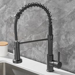 Black Gourmet Kitchen Faucets Kitchen Removable For Kitchen Sink Mixer Tap For Sink 360 Degree Rotation