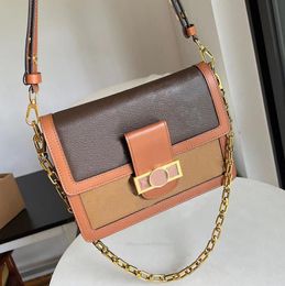 High Quality Leather Women Shoulder Bag Designer Messenger Handbag Classic Flower Checked Damier Purse