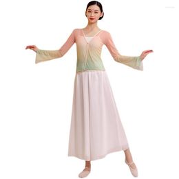 Stage Wear Classical Dance Costume Female Body Charm Gauze Clothes Elegant Fairy Practice Gradient Color Chinese Folk