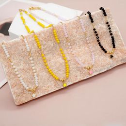Pendant Necklaces Go2Boho Enamel Star Crystal Beaded Fashion Women Colour Metal Buckle Jewellery Summer Trendy Beatiful Girl Gift