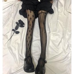 Women Socks Tights Anime Pantyhose Lolita Pattern Fishnet Stockings Sexy Harajuku Hosiery Nylon Women's JK Style