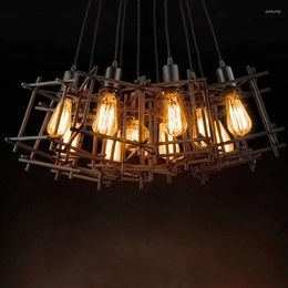 Pendant Lamps 1 Head Iron Wire Vintage Nordic Industry Lightings Retro Loft Edison Lights For Living Room Resturant
