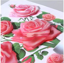 Decorative Flowers Self Adhesive 3D Wall Sticker Indoor Simulation Flower Living Room Bedroom Children's Decoration Can Be