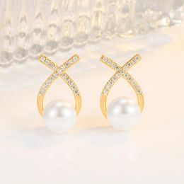 Stud Earrings 925 Sterling Silver Origin Pearl Gemstone Earring Females Bohemia Freshwater Jewellery Aros Mujer Oreja