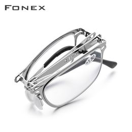 Reading Glasses FONEX High Quality Folding Reading Glasses Men Women Foldable Presbyopia Reader Hyperopia Diopter Eyeglasses Screwless LH012 230804