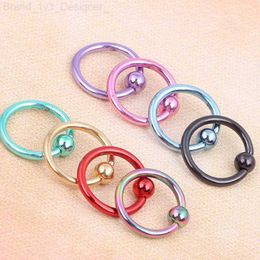 Nose Rings Studs 16G Captive Bead Ring BCR Horseshoe Circular Barbell CBR Nose Ear Piercing pcs Body Jewellery Tragus ring L230806