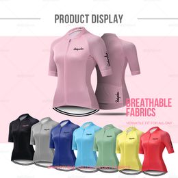 Cycling Shirts Tops Lady Cycling Clothing Road Bike Jersey Summer Women Short Sleeve Shirt Female Bicycle Wear MTB Clothes Ropa Ciclismo Quick Dry 230804