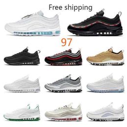 Air 97 Cushion Running Shoes 97s Uomo Donna Triple Black White Gold Sliver Bullet Sean Wotherspoon Satan Jesus Bred Metallic Og Mens Trainers Outdoor Sneakers