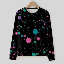 Men's Hoodies Autumn Winter Pullover Sweatshirt Round Neck Sweatshirts Long Sleeve Sweater Colour Polka Dot Print For Men Moletom