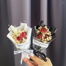 Decorative Flowers Mini Dried Flower Wedding Birthday Gifts For Small Guests Bouquet Of Roses Present Happy Mother Day DIY Bridal Shower Fav