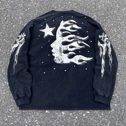 NEW Washed HELLSTAR T-shirt 1 1 High-Quality Streetwear Vintage Long Sleeve Clothing Tee Tops T Shirt y2k T230806