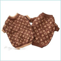 Sweater Warm Dog Apparel Brands With Classic Jacquard Letter Pattern Designer Pet Clothes For Small Medium Dogs Cat Sweaters Lightwe Otamx