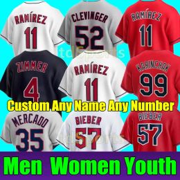 Cleveland''Indians''2023 S-4XL Custom Jose Ramirez Jersey Harold Amed Rosario Jim Thome Ricky Vaughn Franmil Reyes Shane Bieber Tyler Naquin Logan Allen