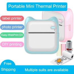 portable pocket photo mini printer thermal bluetooth wireless inkless self adhesive label printer sticker for andrio iphone